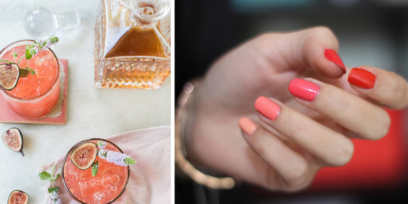 Fig Cocktail and Coral Essie Nail Polish