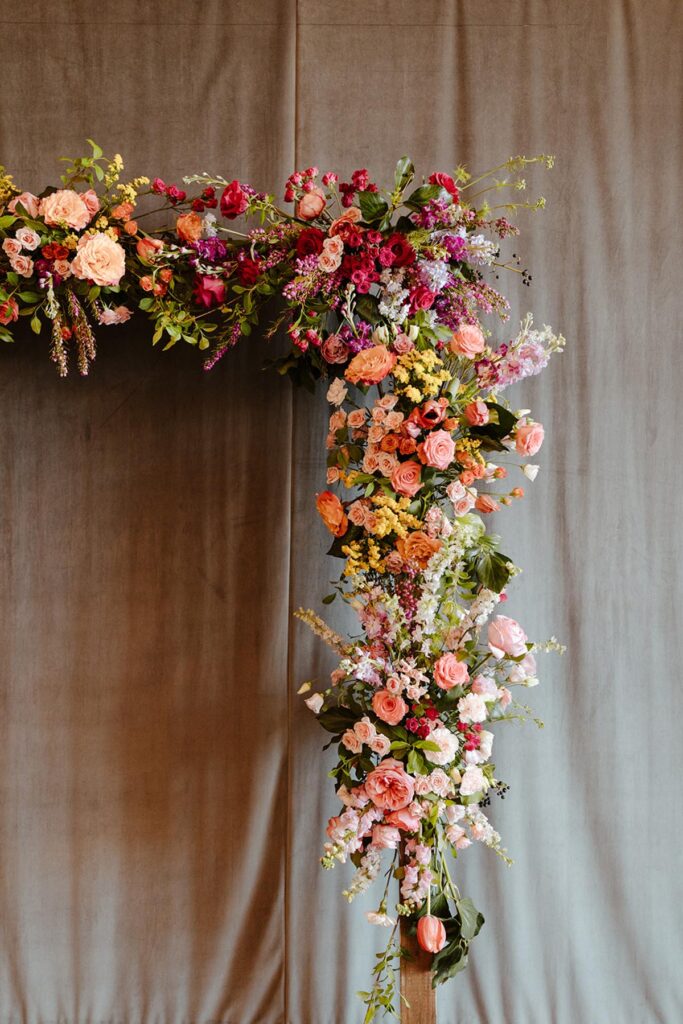 Detail of the large floral arch.